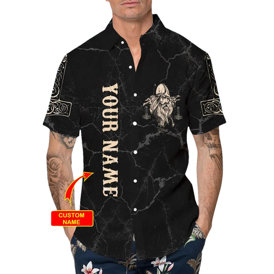 Son Of Odin Valhalla Viking Custom Hawaiian Shirt, Hawaiian Button Up Shirt, Aloha Shirts Moonbestprint