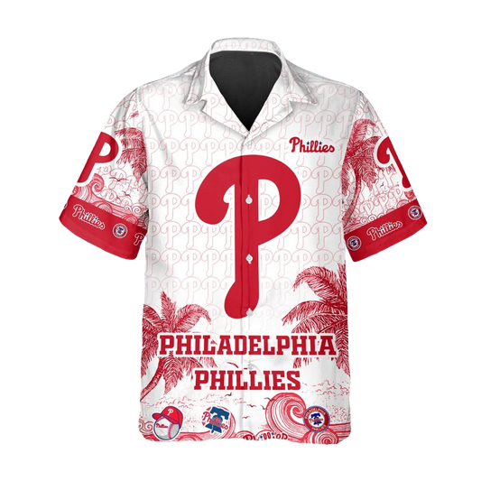Custom Philadelphia Phillies Hawaiian Shirt, Phillies Hawaiian Shirt, MLB Hawaiian Shirt Moonbestprint