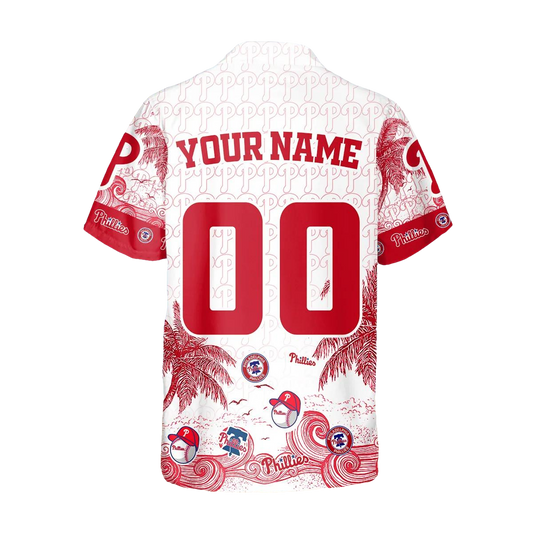 Custom Philadelphia Phillies Hawaiian Shirt, Phillies Hawaiian Shirt, MLB Hawaiian Shirt Moonbestprint