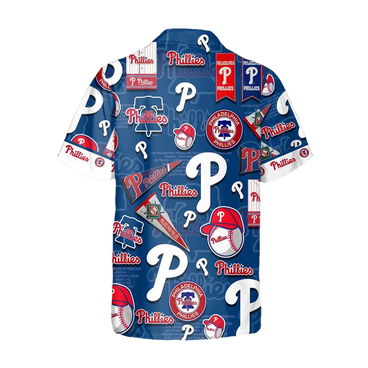 Pattern Logo New Philadelphia Phillies Hawaiian Shirt, MLB Hawaiian Shirt Moonbestprint