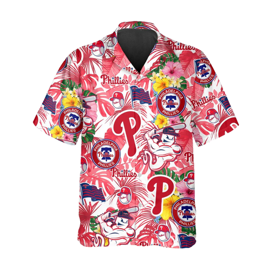 Pattern Phillies Hawaiian Shirt, Philadelphia Phillies Hawaiian Shirt, MLB Hawaiian Shirt Moonbestprint