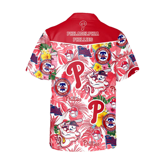 Pattern Phillies Hawaiian Shirt, Philadelphia Phillies Hawaiian Shirt, MLB Hawaiian Shirt Moonbestprint