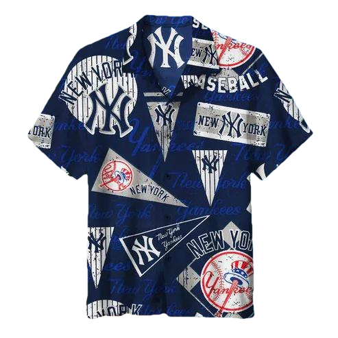 MLB New York Yankees Hawaiian Shirt, , Hawaiian Button Up Shirt, Aloha Shirts Moonbestprint