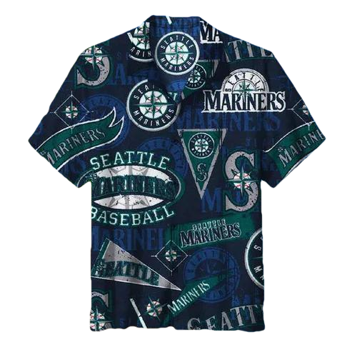 MLB Seattle Mariners Hawaiian Shirt, , Hawaiian Button Up Shirt, Aloha Shirts Moonbestprint