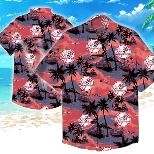 New York Yankees MLB Hawaiian Shirt, NY Yankees Hawaiian Shirt, Tropical Shirts For Men Moonbestprint