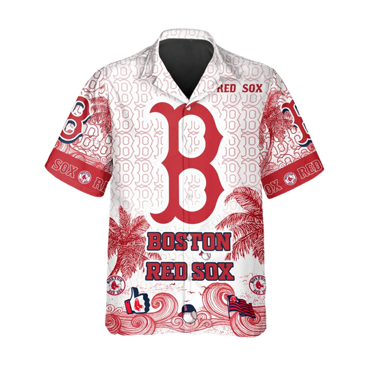 Custom Boston Red Sox Hawaiian Shirt, Red Sox Aloha Shirt, MLB Hawaiian Shirt Moonbestprint