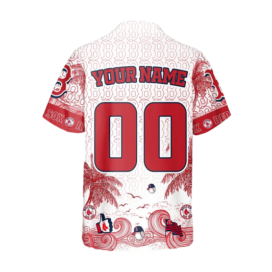 Custom Boston Red Sox Hawaiian Shirt, Red Sox Aloha Shirt, MLB Hawaiian Shirt Moonbestprint