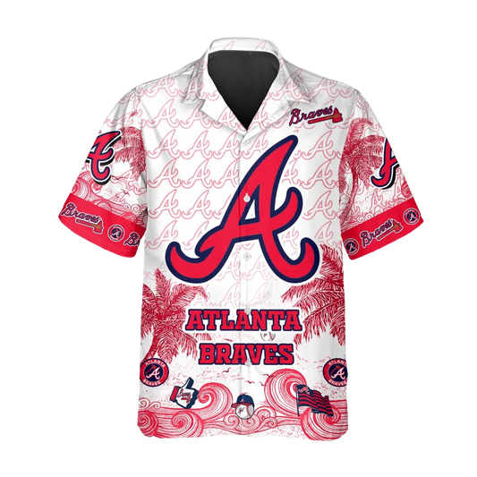 Custom Atlanta Braves Hawaiian Shirt, Atlanta Braves Aloha Shirt, MLB Hawaiian Shirt Moonbestprint