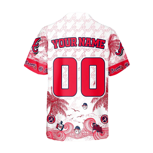 Custom Atlanta Braves Hawaiian Shirt, Atlanta Braves Aloha Shirt, MLB Hawaiian Shirt Moonbestprint