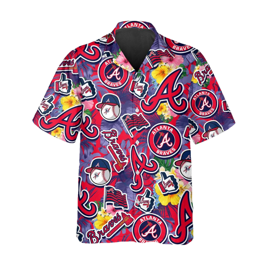 Pattern Atlanta Braves Hawaiian Shirt, Atlanta Braves Aloha Shirt Moonbestprint