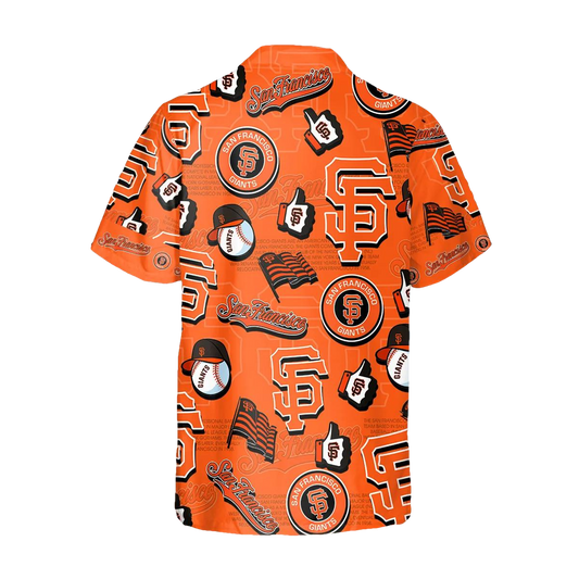 Pattern Logo San Francisco Giants Hawaiian Shirt, MLB Hawaiian Shirt Moonbestprint
