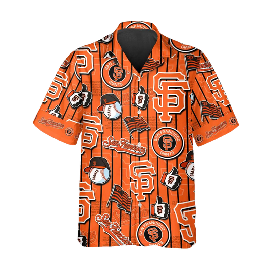 Pattern Logo San Francisco Giants Hawaiian Shirt, SF Giants Aloha Shirt, MLB Hawaiian Shirt Moonbestprint