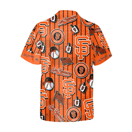 Pattern Logo San Francisco Giants Hawaiian Shirt, SF Giants Aloha Shirt, MLB Hawaiian Shirt Moonbestprint