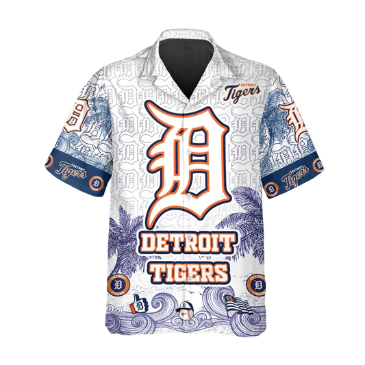 Custom Detroit Tigers Hawaiian Shirt, Detroit Tigers Aloha Shirt, MLB Hawaiian Shirt Moonbestprint