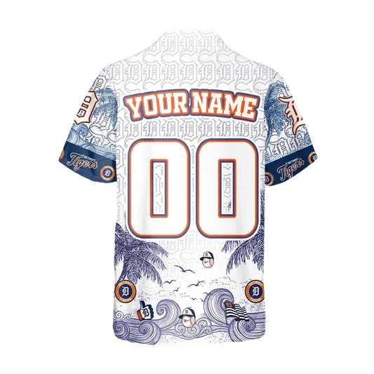Custom Detroit Tigers Hawaiian Shirt, Detroit Tigers Aloha Shirt, MLB Hawaiian Shirt Moonbestprint