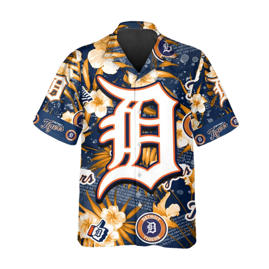 Detroit Tigers Hawaiian Shirt, MLB Hawaiian Shirt Gift For Fans Moonbestprint