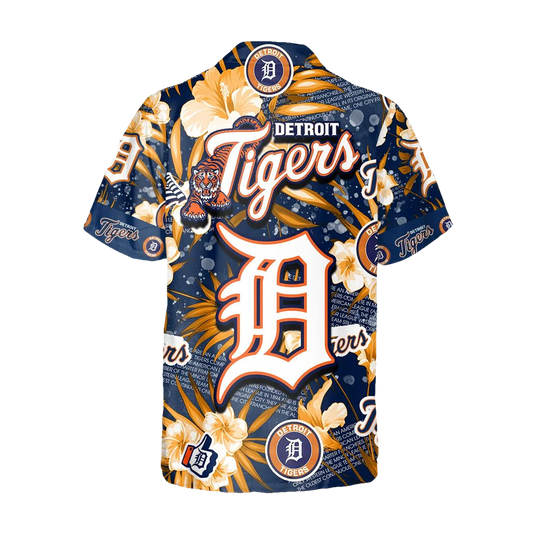 Detroit Tigers Hawaiian Shirt, MLB Hawaiian Shirt Gift For Fans Moonbestprint
