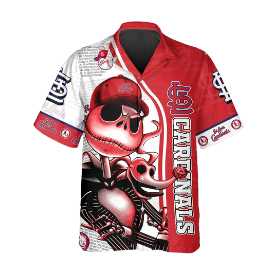 Jack Skeleton St. Louis Cardinals Hawaiian Shirt, St. Louis Cardinals Aloha Shirt, MLB Hawaiian Shirt Moonbestprint