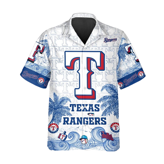 Custom Texas Rangers Hawaiian Shirt, Texas Rangers Aloha Shirt, MLB Hawaiian Shirt Moonbestprint