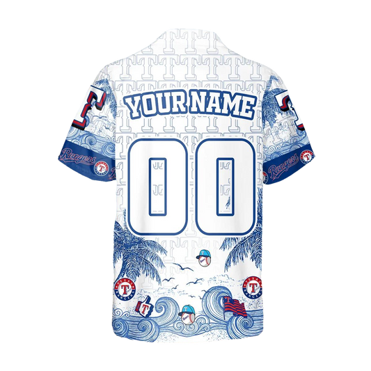 Custom Texas Rangers Hawaiian Shirt, Texas Rangers Aloha Shirt, MLB Hawaiian Shirt Moonbestprint