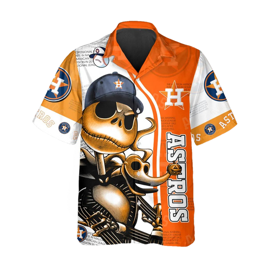 Jack Skeleton Houston Astros Hawaiian Shirt, Houston Astros Aloha Shirt, MLB Hawaiian Shirt Moonbestprint