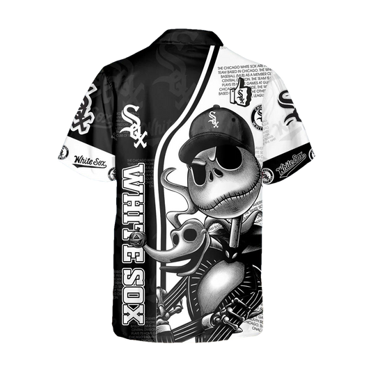 Jack Skeleton White Sox Hawaiian Shirt, White Sox Aloha Shirt, MLB Hawaiian Shirt Moonbestprint
