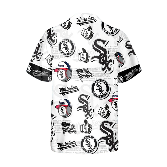 Pattern Logo White Sox Hawaiian Shirt, MLB Hawaiian Shirt Moonbestprint