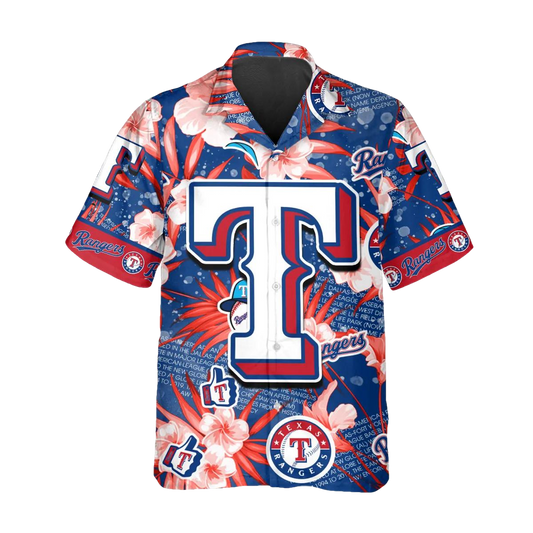 Texas Rangers Hawaiian Shirt, MLB Hawaiian Shirt Gift For Fans Moonbestprint