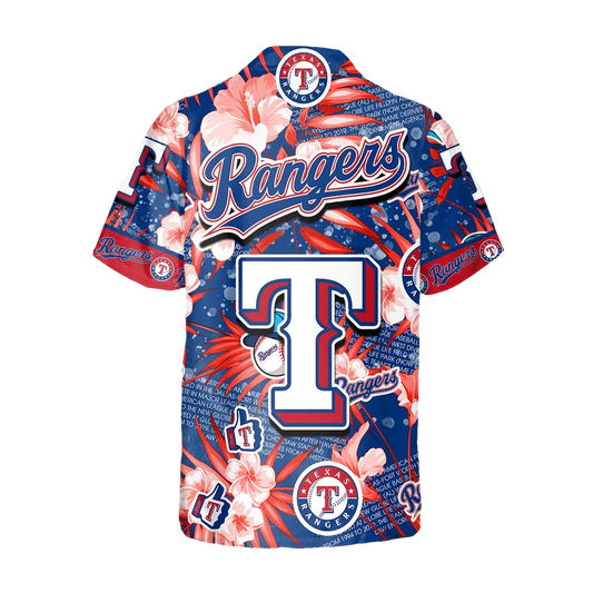 Texas Rangers Hawaiian Shirt, MLB Hawaiian Shirt Gift For Fans Moonbestprint