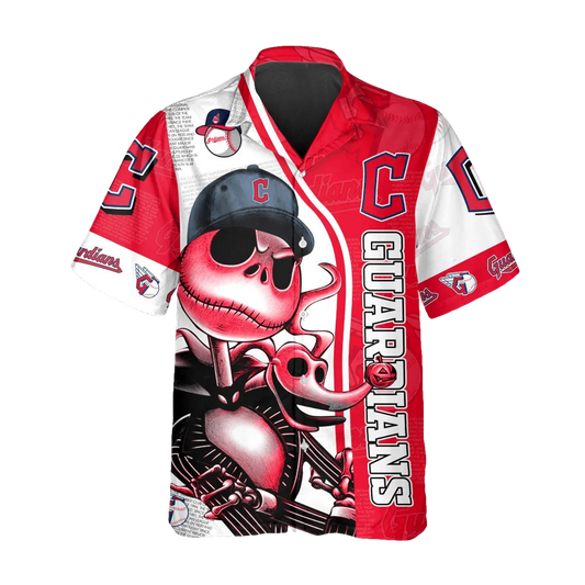 Jack Skeleton Cleveland Guardians Hawaiian Shirt, Cleveland Guardians Aloha Shirt, MLB Hawaiian Shirt Moonbestprint