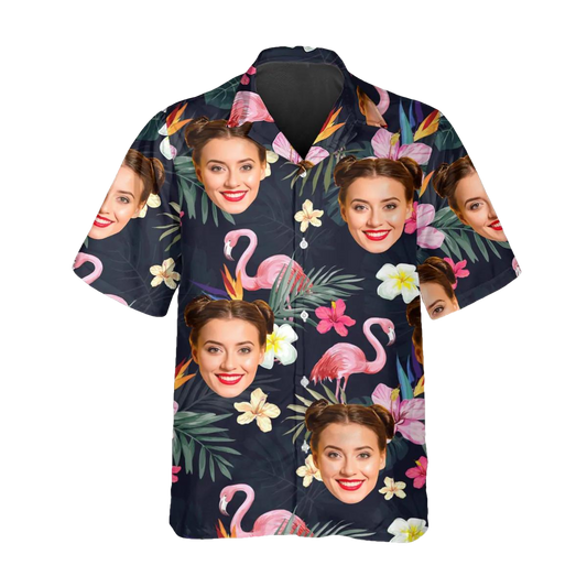 Pattern Floral Flamingo Pattern Custom Hawaiian Shirt, Personalized Hawaiian Shirts Moonbestprint