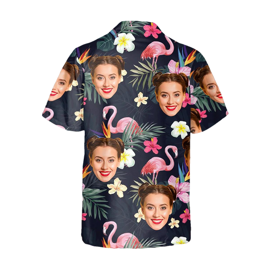 Pattern Floral Flamingo Pattern Custom Hawaiian Shirt, Personalized Hawaiian Shirts Moonbestprint