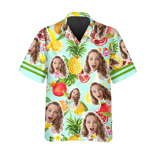 Pineapple Fruits Pattern Custom Hawaiian Shirt, Personalized Hawaiian Shirts Moonbestprint