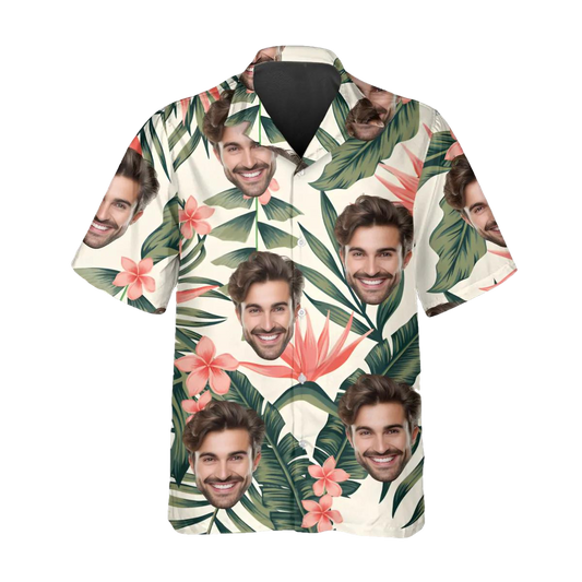 Pattern Floral Pattern Personalized Hawaiian Shirt, Custom Hawaiian Shirts With Face Moonbestprint
