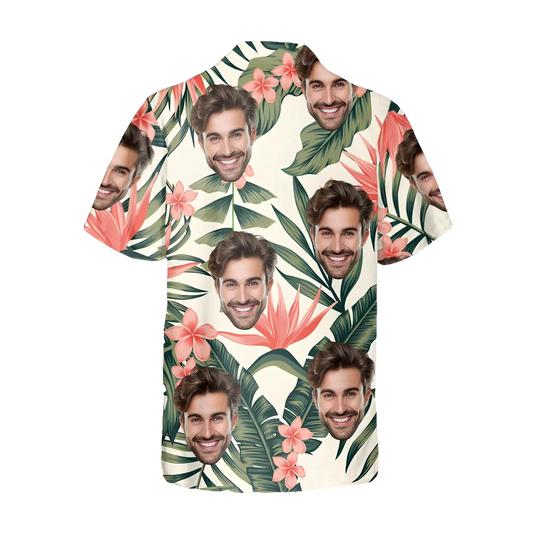 Pattern Floral Pattern Personalized Hawaiian Shirt, Custom Hawaiian Shirts With Face Moonbestprint