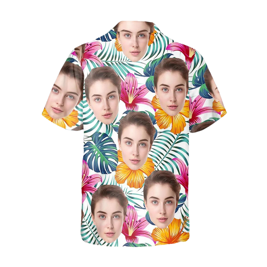 Summer Pattern Personalized Hawaiian Shirt, Custom Hawaiian Shirts With Face Moonbestprint