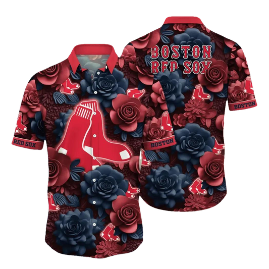 Boston Red Sox MLB Flower Aloha Hawaiian Shirt 16, MLB Hawaiian Shirt Moonbestprint