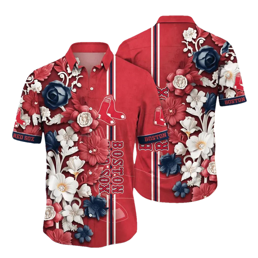 Boston Red Sox MLB Flower Aloha Hawaiian Shirt 18, MLB Hawaiian Shirt Moonbestprint