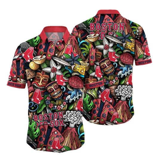 Boston Red Sox MLB Flower Aloha Hawaiian Shirt 4, MLB Hawaiian Shirt Moonbestprint