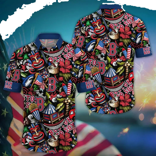 Boston Red Sox MLB Flower Aloha Hawaiian Shirt 19, MLB Hawaiian Shirt Moonbestprint