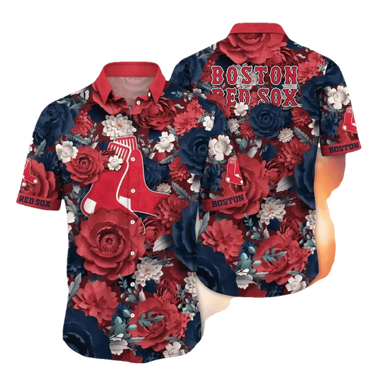Boston Red Sox MLB Flower Aloha Hawaiian Shirt 6, MLB Hawaiian Shirt Moonbestprint
