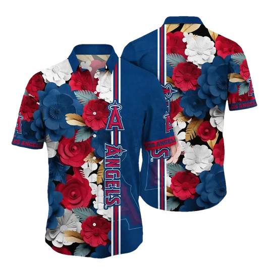 Los Angeles Angels MLB Flower Aloha Hawaiian Shirt 15, MLB Hawaiian Shirt Moonbestprint