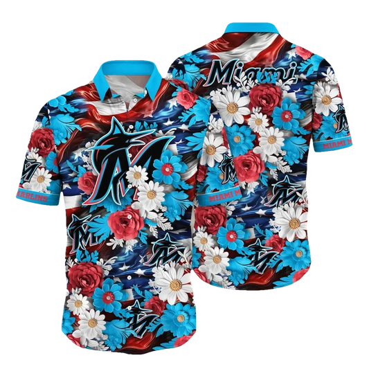 Miami Marlins MLB Aloha Hawaiian Shirt 2, MLB Hawaiian Shirt Moonbestprint