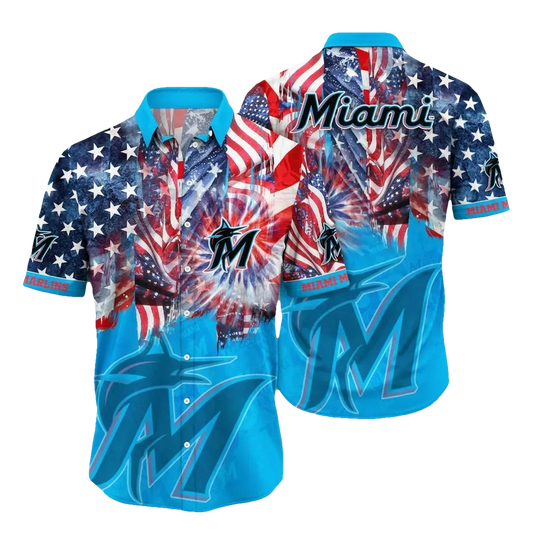 Miami Marlins MLB Flower Aloha Hawaiian Shirt 10, MLB Hawaiian Shirt Moonbestprint