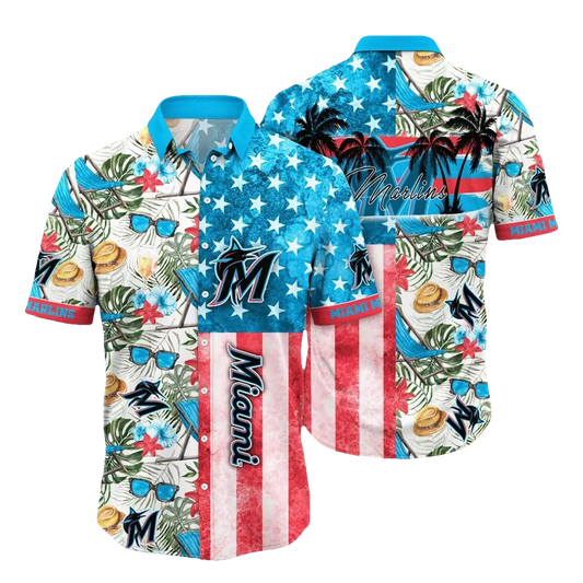 Miami Marlins MLB Flower Aloha Hawaiian Shirt 12, MLB Hawaiian Shirt Moonbestprint