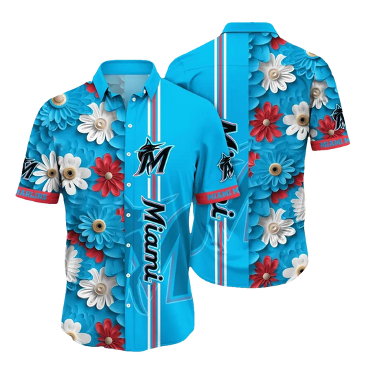 Miami Marlins MLB Flower Aloha Hawaiian Shirt 14, MLB Hawaiian Shirt Moonbestprint