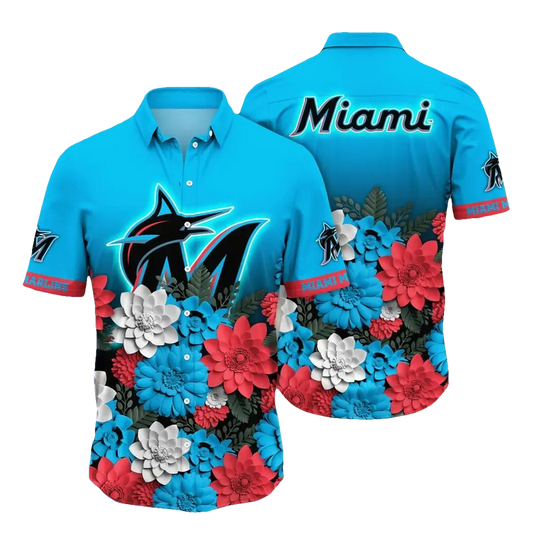 Miami Marlins MLB Flower Aloha Hawaiian Shirt 15, MLB Hawaiian Shirt Moonbestprint