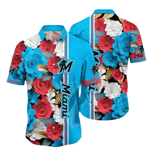 Miami Marlins MLB Flower Aloha Hawaiian Shirt 16, MLB Hawaiian Shirt Moonbestprint