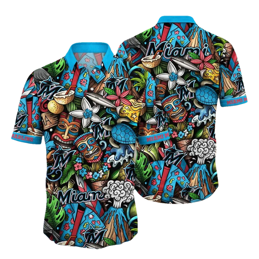 Miami Marlins MLB Flower Aloha Hawaiian Shirt 4, MLB Hawaiian Shirt Moonbestprint