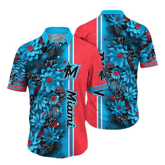Miami Marlins MLB Flower Aloha Hawaiian Shirt 5, MLB Hawaiian Shirt Moonbestprint
